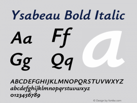 Ysabeau Bold Italic Version 2.002图片样张
