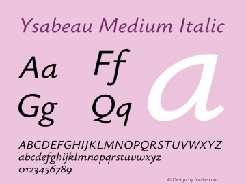Ysabeau Medium Italic Version 2.002图片样张