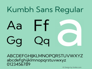 Kumbh Sans Regular Version 1.005图片样张