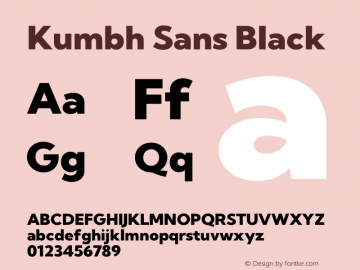 Kumbh Sans Black Version 1.005图片样张