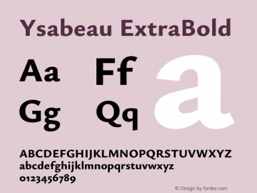 Ysabeau ExtraBold Version 2.002图片样张