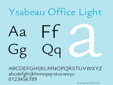 Ysabeau Office Light Version 2.002; featfreeze: tnum,lnum,ss02图片样张