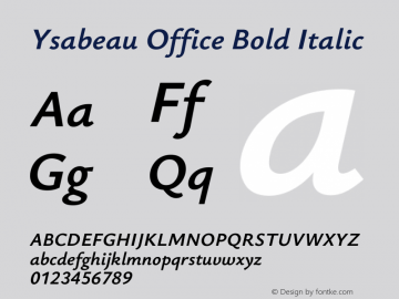 Ysabeau Office Bold Italic Version 2.002; featfreeze: tnum,lnum,ss02图片样张
