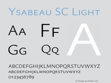 Ysabeau SC Light Version 2.002; featfreeze: smcp图片样张