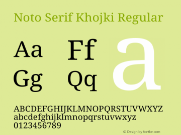Noto Serif Khojki Regular Version 2.005图片样张