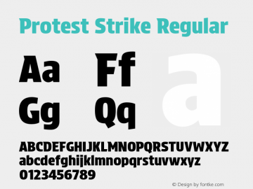 Protest Strike Regular Version 2.005; ttfautohint (v1.8.4.7-5d5b)图片样张