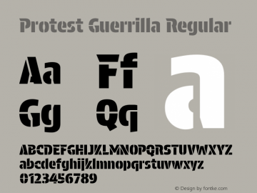 Protest Guerrilla Regular Version 2.005; ttfautohint (v1.8.4.7-5d5b)图片样张