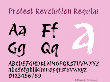 Protest Revolution Regular Version 2.005; ttfautohint (v1.8.4.7-5d5b)图片样张
