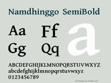 Namdhinggo SemiBold Version 3.001图片样张