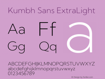 Kumbh Sans ExtraLight Version 1.005图片样张