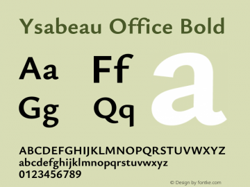 Ysabeau Office Bold Version 2.002; featfreeze: tnum,lnum,ss02图片样张