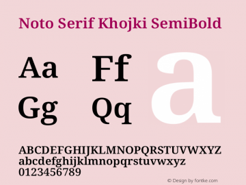 Noto Serif Khojki SemiBold Version 2.005图片样张