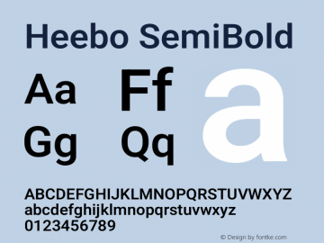 Heebo SemiBold Version 3.100图片样张