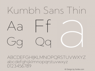 Kumbh Sans Thin Version 1.005图片样张