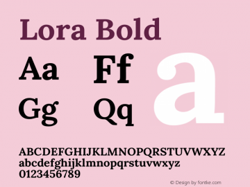 Lora Bold Version 3.008图片样张
