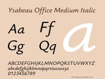 Ysabeau Office Medium Italic Version 2.002; featfreeze: tnum,lnum,ss02图片样张