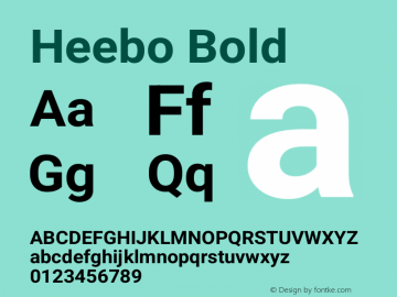 Heebo Bold Version 3.100图片样张