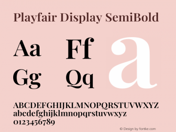 Playfair Display SemiBold Version 1.203图片样张