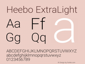 Heebo ExtraLight Version 3.100图片样张