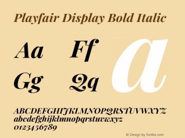Playfair Display Bold Italic Version 1.203图片样张