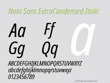 Noto Sans ExtraCondensed Italic Version 2.013图片样张