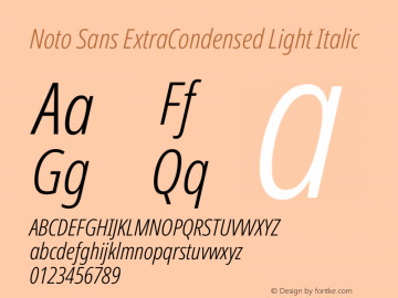 Noto Sans ExtraCondensed Light Italic Version 2.013图片样张