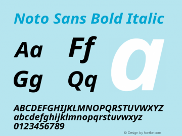 Noto Sans Bold Italic Version 2.013图片样张