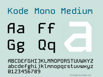 Kode Mono Medium Version 1.206;gftools[0.9.28]图片样张