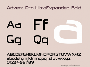 Advent Pro UltraExpanded Bold Version 3.000图片样张