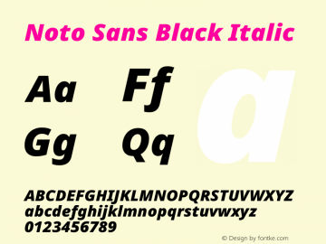Noto Sans Black Italic Version 2.013图片样张