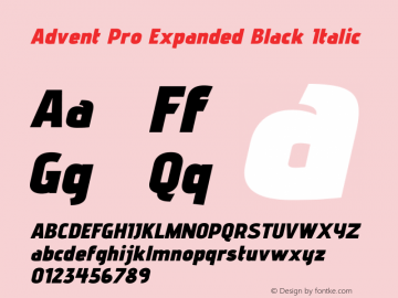 Advent Pro Expanded Black Italic Version 3.000图片样张