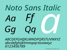 Noto Sans Italic Version 2.013图片样张