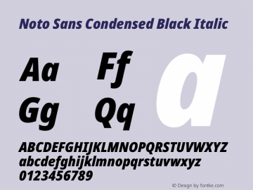 Noto Sans Condensed Black Italic Version 2.013图片样张