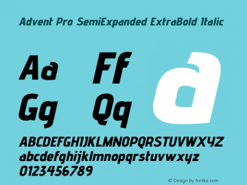 Advent Pro SemiExpanded ExtraBold Italic Version 3.000图片样张
