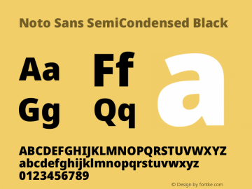 Noto Sans SemiCondensed Black Version 2.013图片样张