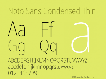 Noto Sans Condensed Thin Version 2.013图片样张