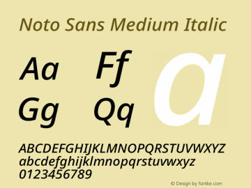 Noto Sans Medium Italic Version 2.013图片样张