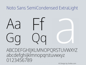 Noto Sans SemiCondensed ExtraLight Version 2.013图片样张