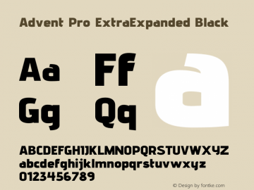 Advent Pro ExtraExpanded Black Version 3.000图片样张