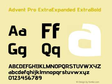 Advent Pro ExtraExpanded ExtraBold Version 3.000图片样张