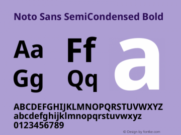Noto Sans SemiCondensed Bold Version 2.013图片样张