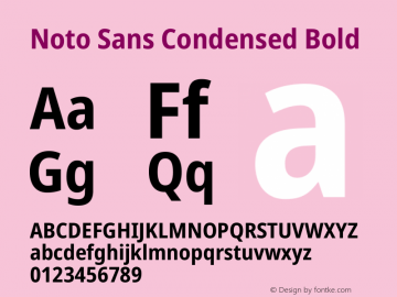 Noto Sans Condensed Bold Version 2.013图片样张