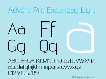Advent Pro Expanded Light Version 3.000图片样张