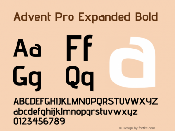 Advent Pro Expanded Bold Version 3.000图片样张