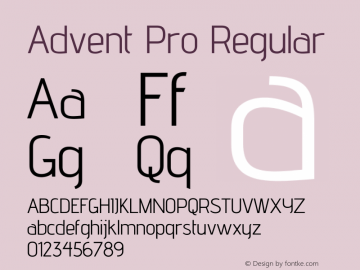 Advent Pro Regular Version 3.000图片样张