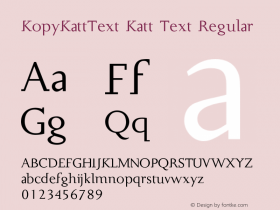 KopyKattText Katt Text Regular 0.0 Font Sample