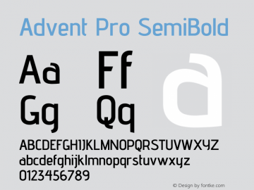 Advent Pro SemiBold Version 3.000图片样张