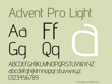 Advent Pro Light Version 3.000图片样张