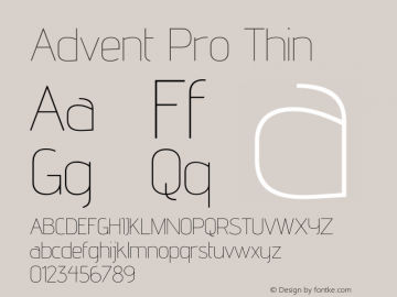 Advent Pro Thin Version 3.000图片样张