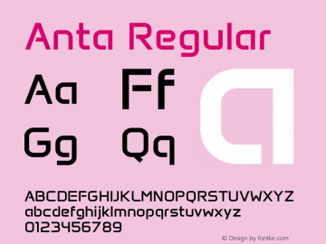 Anta Regular Version 1.000; ttfautohint (v1.8.4.7-5d5b)图片样张